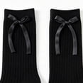 thumbnail image 3 of Toddler Girls Knee Hight Stocking Solid Color Bowknot Soft Long Socks 2-8 Years, 3 of 4