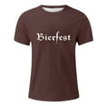 thumbnail image 2 of GBSYEWXS Men Tee Letter Print Festival Cute T-Shirts Comfortable Crew Neck Brown Shirts, 2 of 4