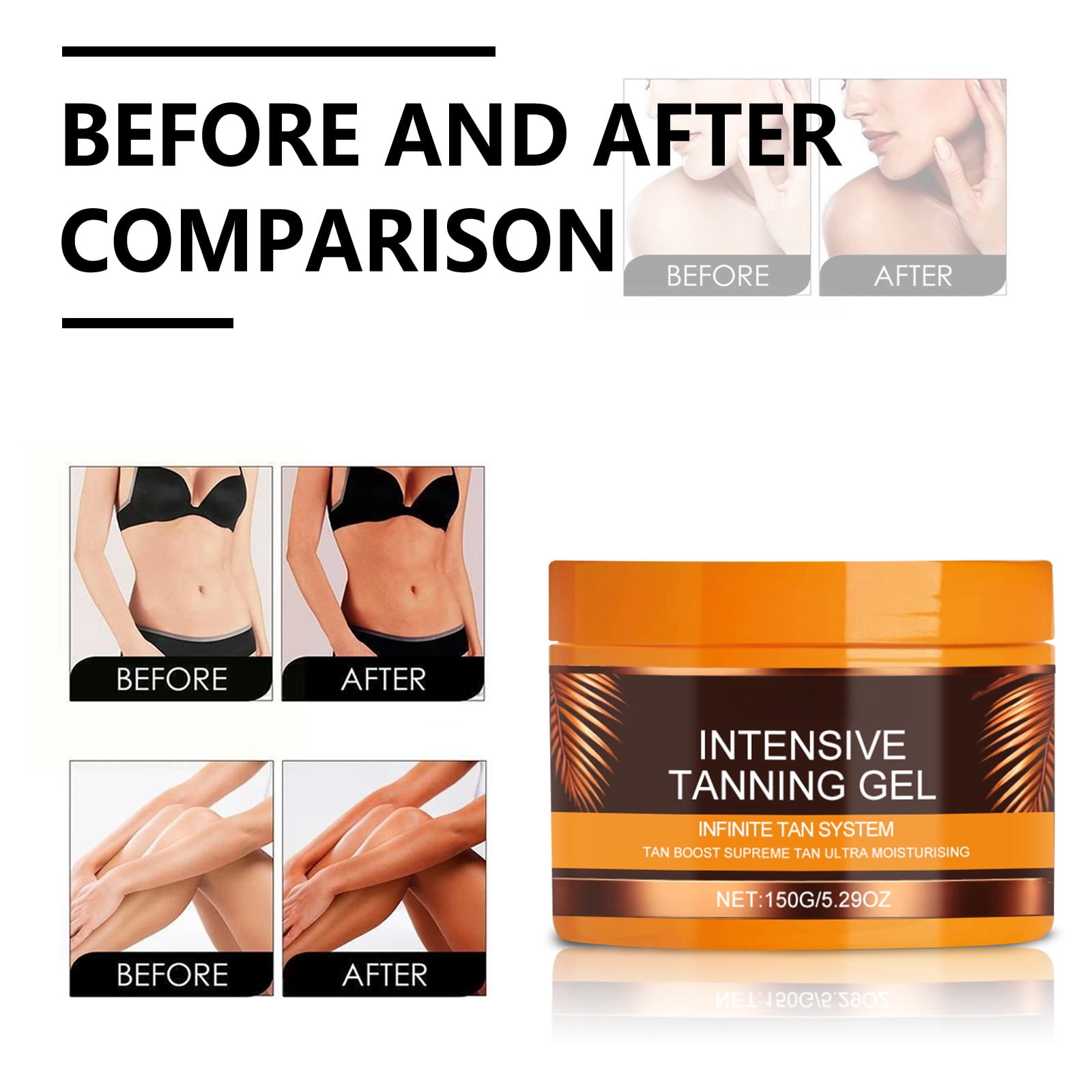 Alvantor Intensive Tanning Gel with Carrot Oil for Deep Even Natural Glow, 5.29 oz