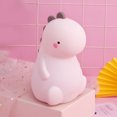 thumbnail image 3 of CAROOTU Cartoon Dinosaur LED Lamp Silicone Bedside Reading Lamp Tap to Change Light Color USB Rechargeable, 3 of 6