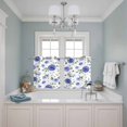 thumbnail image 3 of 2 Panels Kitchen Tier Curtains 39 Inch Length, Blue Flowers Grommets Window Treatment Curtain, Farmhouse Botanical Floral Leaves Country Thermal Curtains Drapes for Living Room/Bathroom, 3 of 9