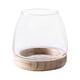 thumbnail image 1 of Maceta de vidrio con marco de madera, transparente, para plantas, terrario, decoración de flores Grande, 1 of 9