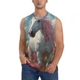 thumbnail image 6 of Daiia Flower White Horse (2) Printed Men's Tank Tops,Casual Soft Sleeveless Gym Muscle Shirts Bodybuilding Tee-Medium, 6 of 8