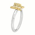 thumbnail image 3 of Sterling Silver&14k YG-plated Stackable Expressions Diamond Butterfly Ring Size 7, 3 of 3