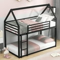 thumbnail image 2 of Euroco Lit Superposé Style Maisonnette Simple sur Simple avec Échelle Intégrée pour Enfants et Ados, Noir, 2 of 13