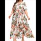 thumbnail image 3 of Vestido de Verano Holgado Informal de Corta con Corte A y Corte en A para Mujer, Talla Grande Crema XXXL, 3 of 10