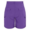 thumbnail image 5 of Lounge Shorts Women JIANLAI Casual Long Knee Length High Waisted Stretch Wide Leg Relaxed Fit (S-4XL) Purple, 5 of 6