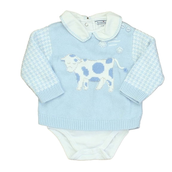 Pre-Owned Hartstrings Boys White | Light Blue Apparel Sets size: 3-6 Months (Excellent)
