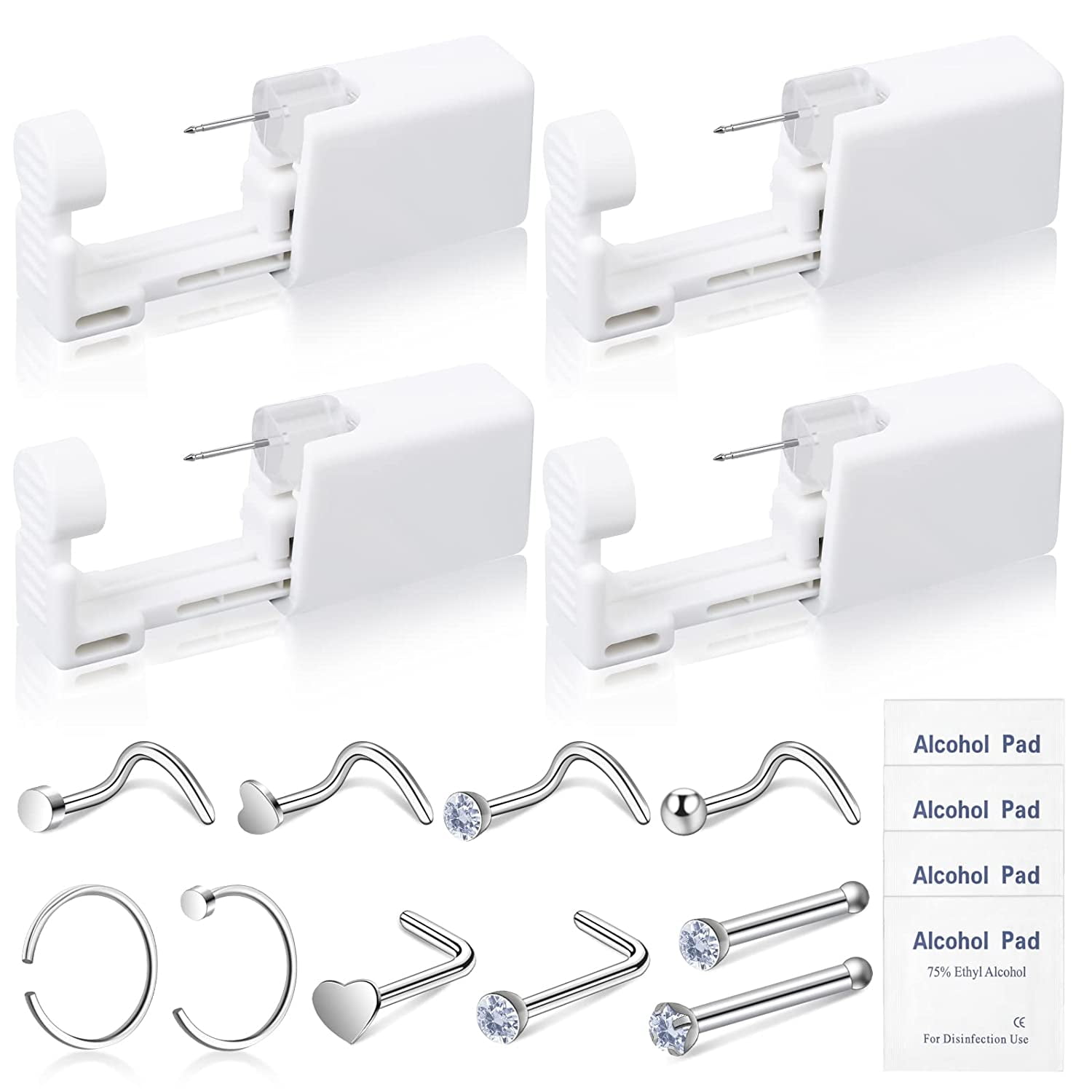 18PCS Nose Piercing Kit, Disposable Self Nose Piercing Gun Kit, Ear