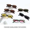 thumbnail image 6 of Square Sunglasses for Women Men Trendy Rectangular Frame UV Protection 90s Vintage Style Sun Glasses(Tortoise/G15), 6 of 6