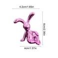 thumbnail image 3 of Halons Metallic Rabbit Figurine - Resin Rabbit Ornament, Electroplated Pink, Modern Home Decor Rabbit for Entryway/TV Cabinet/Bar, Easter Decor Accent (2.36x1.65x1.18in), 3 of 7