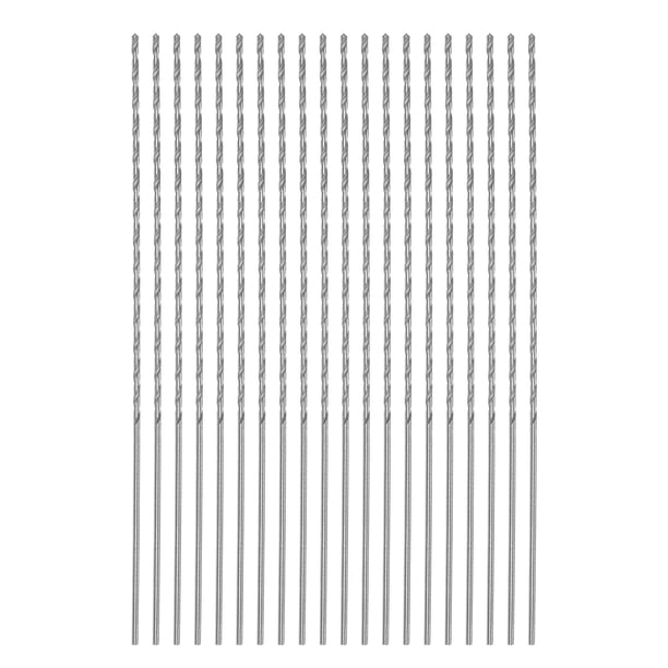Uxcell 20pack Brocas Extra Largas, Broca HSS de 0.9mm con Acero de Alta Velocidad de 80mm de Longitud para Metal, Madera y Plástico