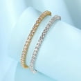 thumbnail image 7 of Tennis Bracelet for Women|3MM Cubic Zirconia|White/Yellow Gold Plated Bracelets|4-Prong-Setting CZ|Size 6.5-8.5 Inch, 7 of 7