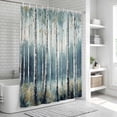 thumbnail image 6 of Modernism Tree Bathroom Shower Curtains with 12 Hooks Polyester Waterproof Shower Curtain for Stalls and Bathtubs Spring Forest Scene Oil Painted Decorative Bathroom Privacy Curtain 72x72 Inches, 6 of 9