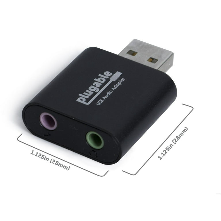 Hollow Sag Lim Plugable USB Audio Adapter with 3.5mm Speaker-Headphone and Microphone  Jack, Add an External Stereo Sound Card to Any PC, Compatible with Windows,  Mac, and Linux - Walmart.com