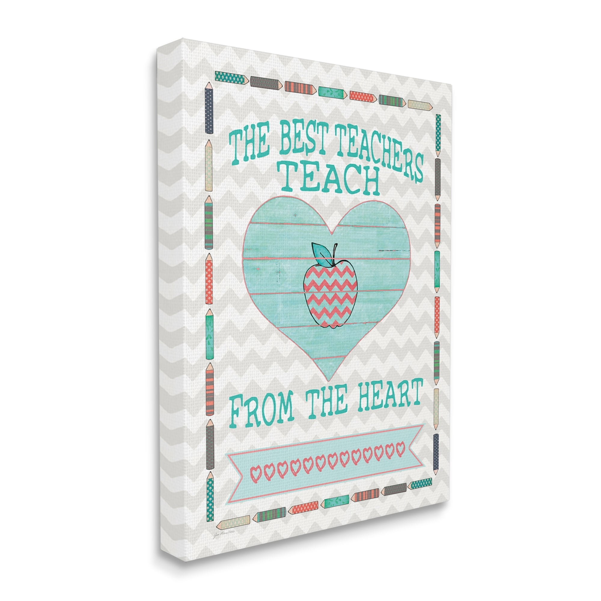 Stupell Teach From The Heart School Phrase Food & Beverage Painting Gallery Wrapped Canvas Print Wall Art