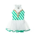 thumbnail image 6 of Aislor Girls Sequins Dance Tutu Dress Princess Ballet Ice Skating Leotard Dress Christmas Elf Santa Green 4, 6 of 6