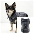 thumbnail image 2 of Denim Dog Vest Harness Breathable No-Pull Pet Harness with D-Ring Adjustable Soft Jean Jacket for Small Dogs, Daily Walks Hiking Outdoor Activities, 2 of 4