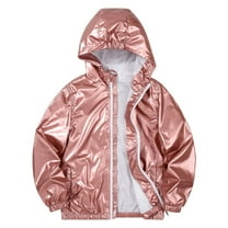 oqasdz Girls Jackets New Fashion Girls Rain Jacket Lightweight Windbreaker with Hood Pockets Stylish Top Coat
