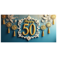 thumbnail image 3 of LUUFILx Happy Birthday 50th Celebration Backdrop Banner with Balloons Star Decorations for Party Supplies Photography Props Background Photo Booth, 3 of 8