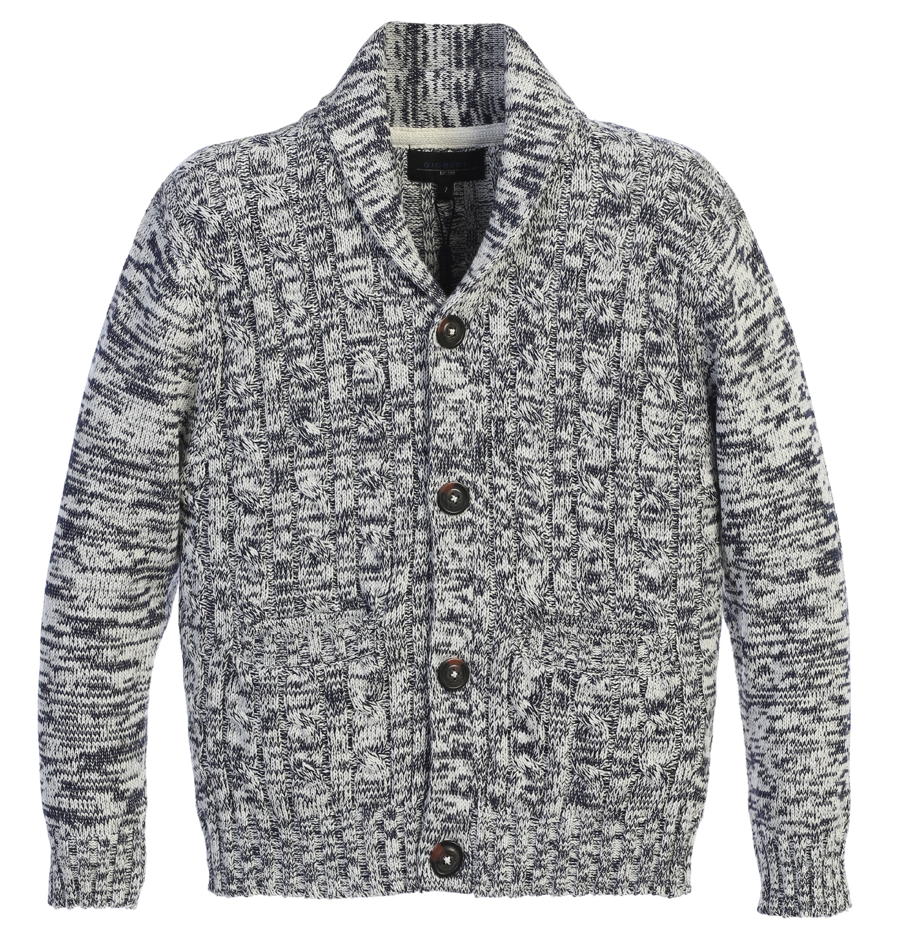 Gioberti Kids and Boys 100% Cotton Knitted Shawl Collar Cardigan Sweater Gioberti Kids and Boys 100% Cotton Knitted Shawl Collar Cardigan Sweater