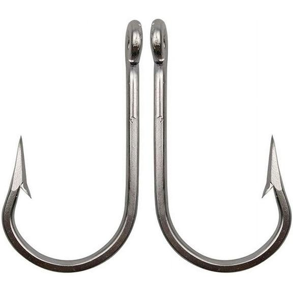 OROOTL Fishing Hooks Big Game Tuna Hooks 10pcs Extra Strong Stainless Steel Forged Hooks Saltwater Fishing Tackle
