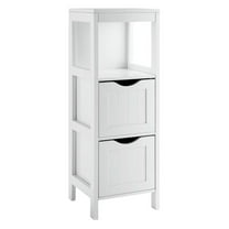 Resenkos Freestanding Storage Cabinet with 2 Removable Drawers for Bathroom-White, Bathroom Cabinets for Entryway Storage, Home Office Furniture