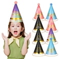 thumbnail image 1 of GOOHOCHY 8 piezas de sombreros de cumpleaños para niños, sombreros de fiesta de cumpleaños para niños, sombreros de cono para fiesta de cumpleaños, 1 of 8