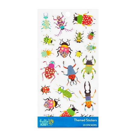 Hello Hobby Bugs Themed Stickers, Multicolor, 20 Count