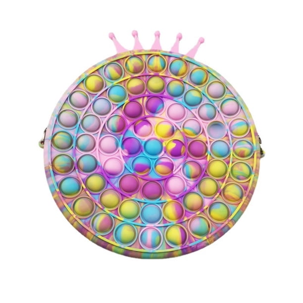 Bolsa De Mensajero Con Corona De Burbujas De Empuje, Juguete De Descompresión De Silicona Portátil, Bolsa Cruzada De Burbujas De Extrusión, Regalo Maravilloso Para Los Mejores Amigos Scienceny AP006188-03