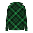 thumbnail image 5 of Fuzzy Hoodies for Women Classic Plaid Hooded Sweatshirt Pocket Sherpa Fleece Loose Sweater Pullover Christmas Tops (XL, Green A), 5 of 5