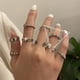 thumbnail image 1 of 2 anillos de dedo índice en forma de corazón ajustables europeos y americanos para hombres y mujeres parejas joyería ins personalidad retro nicho abierto anillo femenino, plata tailandesa multi-flor, 1 of 2