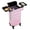 Pink, variant on PINDEE 4 in 1 Professional Makeup Rolling Case, Large Aluminum Cosmetic Train Case, Makeup Tavel Case Travel Beauty Organizer - Pink - with Removeable Wheels