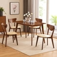 thumbnail image 6 of Kosy 5pc Dining Table n 4 Chair Set- Chestnut Brown- Tan Faux Leather, 6 of 6