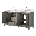 thumbnail image 3 of Vanity Art 60" Bathroom Vanity with Sinks and Engineered Marble Top, Freestanding Storage Cabinet with 2 Drawers, 2 Shelves and 1 Flip Down Tray, 3 of 10