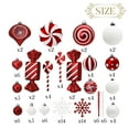 thumbnail image 3 of Valery Madelyn 108ct Sweet Candy Christmas Ornaments Set, Red White Shatterproof Ornaments for Holiday Party Decor, 3 of 9