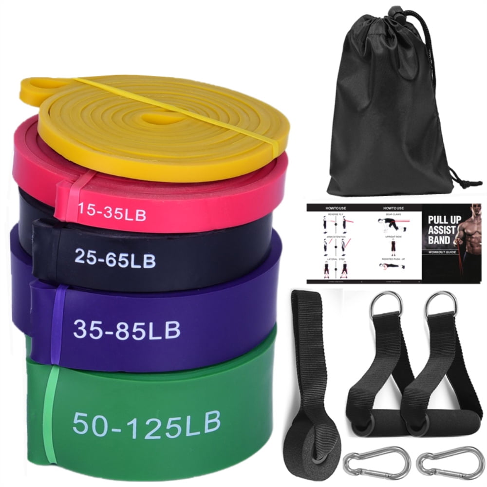 TFixol Premium Latex Resistance Bands Set (8-125 lbs) - 12-Piece Fitness Kit for Home, Gym & Travel