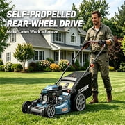 SENIX 22 170CC Gas Self Propelled Lawn Mower ,4 -in-1 , 72L/19 Gal Bag,6-Position Height Adjustment