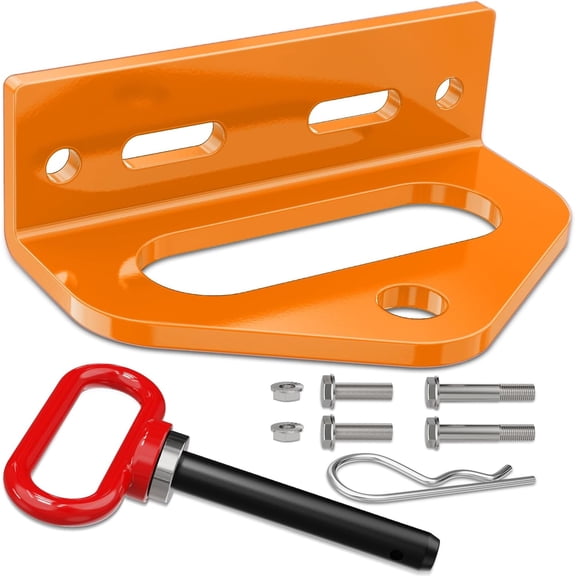 Nilight Universal Heavy Duty Zero Turn Mower Trailer Hitch Kit Strong Neodymium Magnetic Pin with 4 Bolts 1/2'' R-Clip Combo Pack Red & Orange 6mm Thick