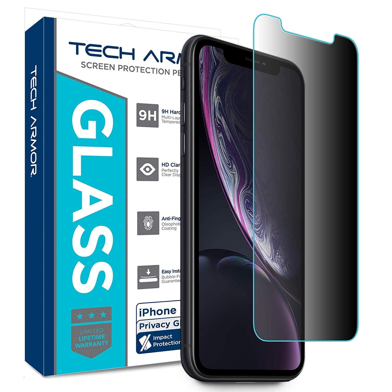 Tech Armor Apple iPhone Xr Privacy Ballistic Glass Screen Protector [1