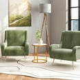 thumbnail image 4 of Gymax 2PCS Sintered Stone Top Round Side Table 16''x16'' End Table w/ Golden Metal Frame Gold, 4 of 10