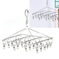 thumbnail image 1 of Percha para secar ropa con pinzas para colgar, percha para secar ropa de acero inoxidable, percha con pinzas múltiples, una experiencia incomparable, 1 of 12