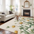 thumbnail image 2 of Daisy Floral Area&nbsp;Rug 8x10ft Spring Flowers Leaf Non-Slip&nbsp;Washable Square&nbsp;Rugs Soft Felt Indoor Floor Mat for Bedroom Kitchen Living Room Bathroom, 2 of 9