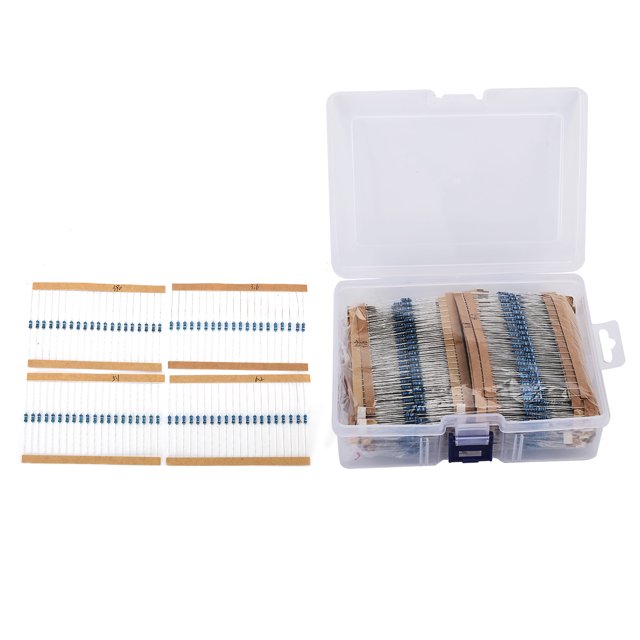 Juego de resistencias de 2600 Uds., 130 valores, 1/4W, película metálica 1%, materiales duraderos, suministros eléctricos de resistencia pequeña VoborMX herramienta