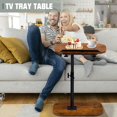 thumbnail image 3 of Adjustable Height C Shaped End Table, 360 ° Swivel Small Side Table for Small Spaces Living Room, Flip Top TV Tray for Couch Sofa Chair, 3 of 7