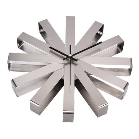LAZIOEGR Modern Stainless Steel Silent Wall Clock, 11.8 inch / 30 cm Decorative Non-Ticking Hanging Clock for Living Room, Bedroom, and Kitchen Home Decor