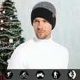 thumbnail image 4 of FZ FANTASTIC ZONE Winter Knit Beanie Hat Warm Soft Slouchy Beanie Unisex Skull Cap with Rolled Cuff for Men Women,Blackwhite, 4 of 5