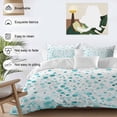 thumbnail image 3 of 3 Piece Turquoise Polka Dot Duvet Cover Set Full Size,Microfiber Comforter/Quilt Cover with Corner Ties and 2 Pillowcases,Modern Art Abstract Watercolor Dot All Season Bedding with Zipper Closure, 3 of 8