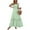 Mint Green, variant on SMihono Women's Smocked Summer Maxi Dresses 2025 Ruffle Cap Sleeve Square Neck Lace Detail Flowy Sundress with Pockets Light Blue XXL