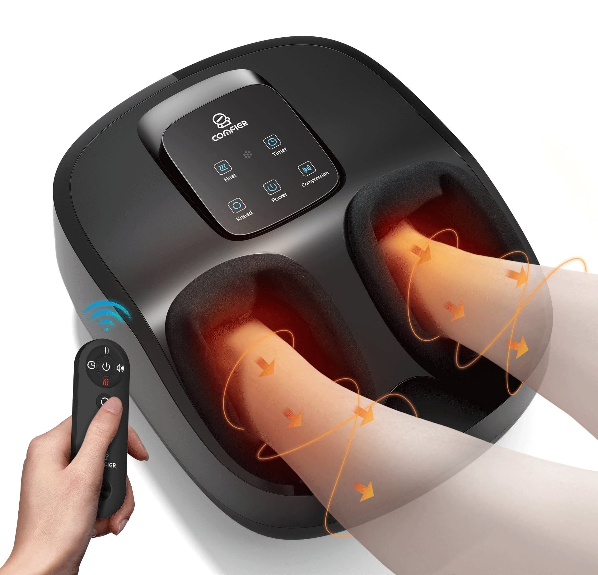 Comfier Foot Massager Machine with Heat, Shiatsu Foot Massager for Blood Circulation up to size 13, Gifts